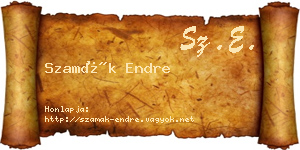 Szamák Endre névjegykártya