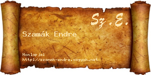 Szamák Endre névjegykártya